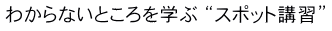 わからないところを学ぶ “スポット講習”